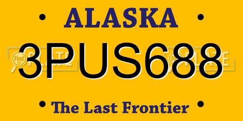 3PUS688 Alaska License Plate