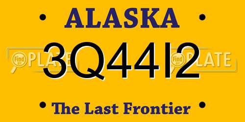 3Q44I2 Alaska License Plate
