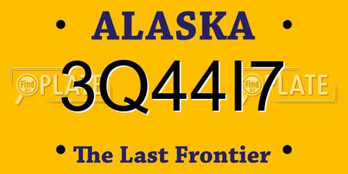 3Q44I7 Alaska License Plate