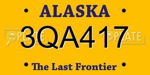 3QA417 Alaska License Plate