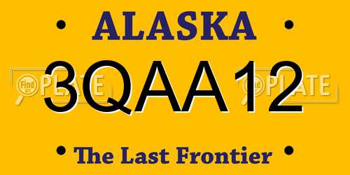 3QAA12 Alaska License Plate