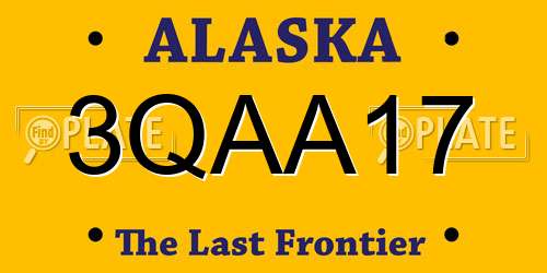 3QAA17 Alaska License Plate