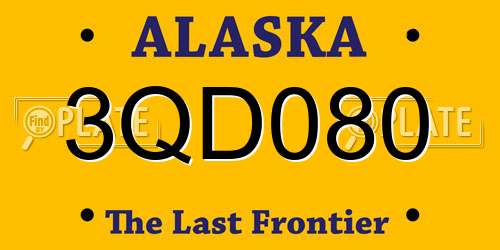 3QD080 Alaska License Plate
