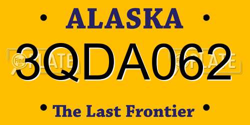 3QDA062 Alaska License Plate