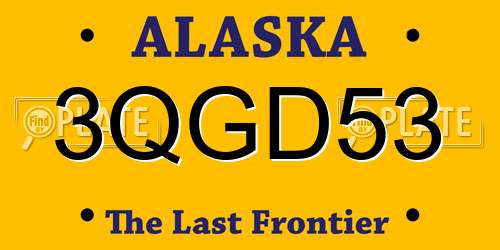 3QGD53 Alaska License Plate