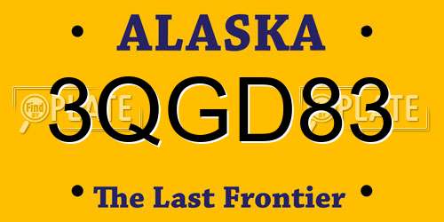 3QGD83 Alaska License Plate