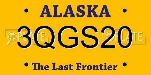 3QGS20 Alaska License Plate