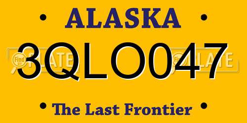 3QLO047 Alaska License Plate