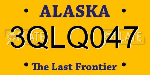 3QLQ047 Alaska License Plate