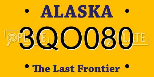 3QO080 Alaska License Plate