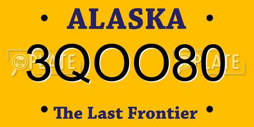 3QOO80 Alaska License Plate