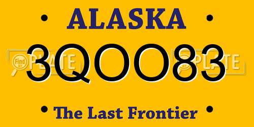 3QOO83 Alaska License Plate