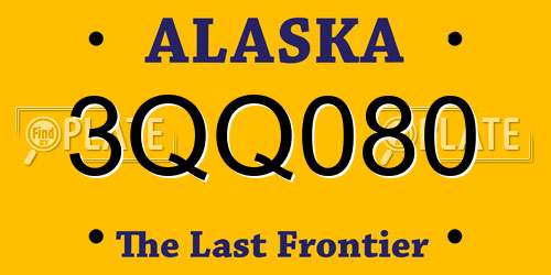 3QQ080 Alaska License Plate