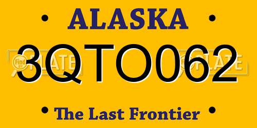 3QTO062 Alaska License Plate