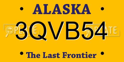 3QVB54 Alaska License Plate