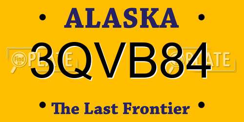 3QVB84 Alaska License Plate