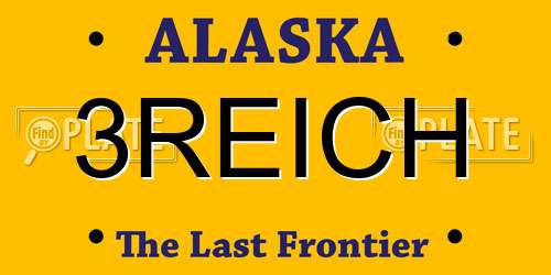 3REICH Alaska License Plate