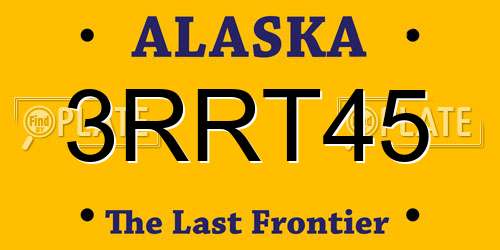 3RRT45 Alaska License Plate