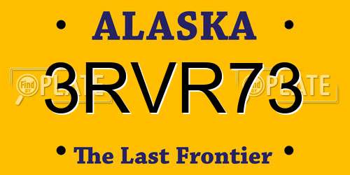 3RVR73 Alaska License Plate