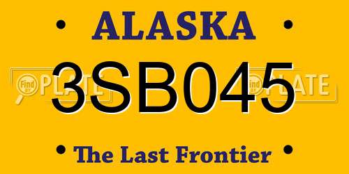 3SB045 Alaska License Plate