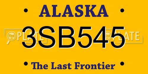 3SB545 Alaska License Plate
