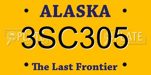 3SC305 Alaska License Plate