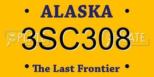 3SC308 Alaska License Plate