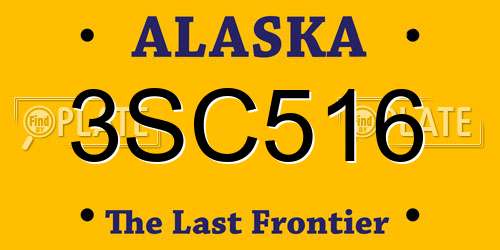 3SC516 Alaska License Plate