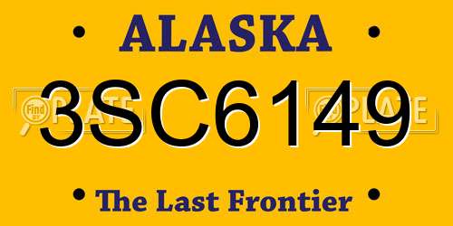 3SC6149 Alaska License Plate
