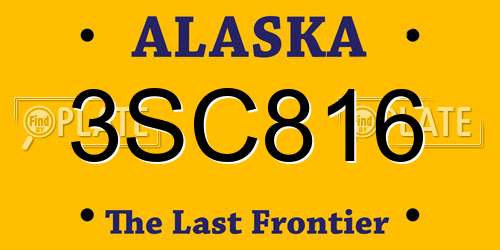 3SC816 Alaska License Plate