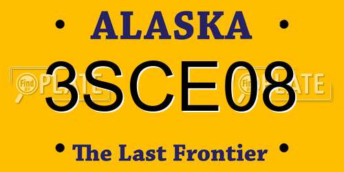 3SCE08 Alaska License Plate
