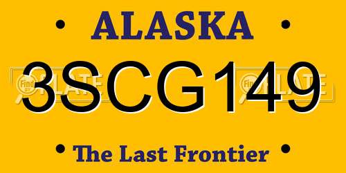 3SCG149 Alaska License Plate