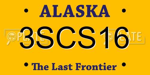 3SCS16 Alaska License Plate