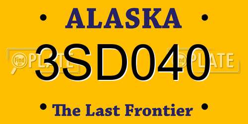 3SD040 Alaska License Plate