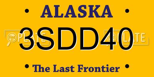 3SDD40 Alaska License Plate