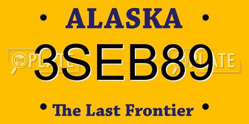 3SEB89 Alaska License Plate