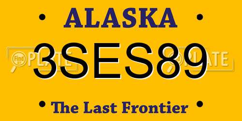 3SES89 Alaska License Plate