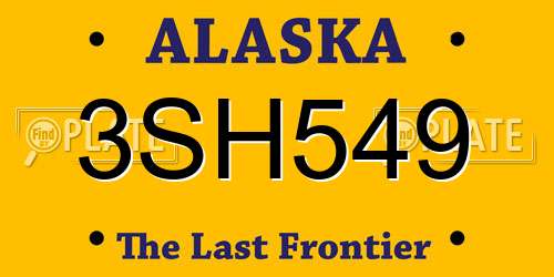 3SH549 Alaska License Plate