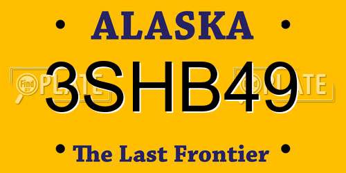 3SHB49 Alaska License Plate