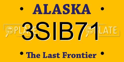 3SIB71 Alaska License Plate