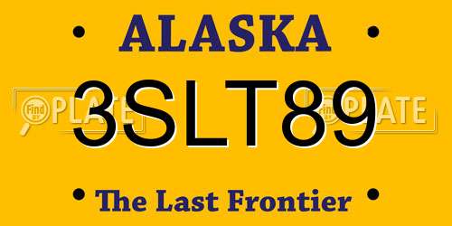 3SLT89 Alaska License Plate