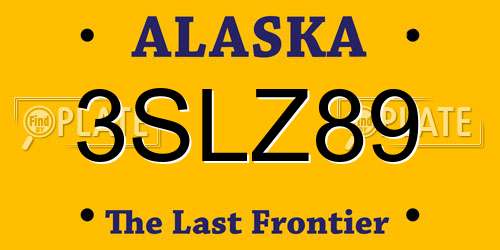3SLZ89 Alaska License Plate