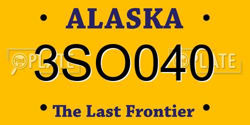 3SO040 Alaska License Plate