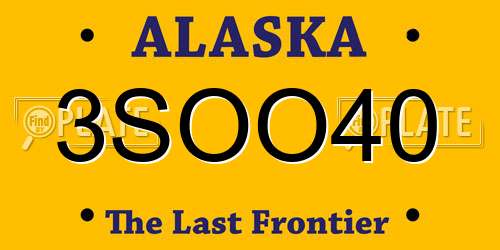 3SOO40 Alaska License Plate