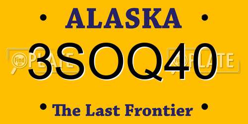 3SOQ40 Alaska License Plate