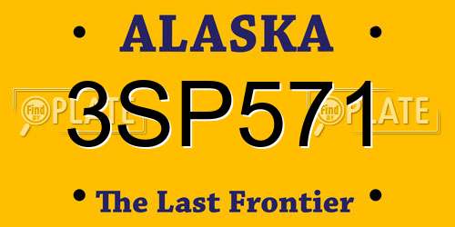 3SP571 Alaska License Plate