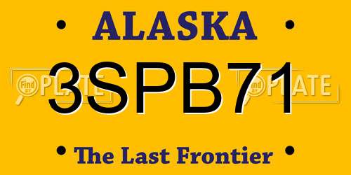 3SPB71 Alaska License Plate