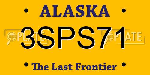 3SPS71 Alaska License Plate