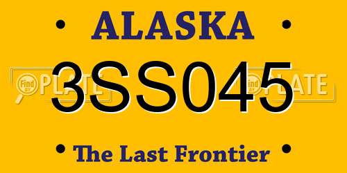 3SS045 Alaska License Plate