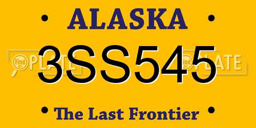 3SS545 Alaska License Plate
